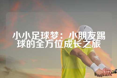 小小足球梦：小朋友踢球的全方位成长之旅